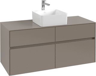 VILLEROY & BOCH WELLNESS COLLARO WASTAFELONDERKAST MET VERLICHTING 4 UITTREKLADEN 1200 X 548 X 500 MM TAUPE / TAUPE