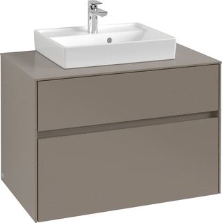 VILLEROY & BOCH WELLNESS COLLARO WASTAFELONDERKAST MET VERLICHTING 2 UITTREKLADEN 800 X 548 X 500 MM TAUPE / TAUPE