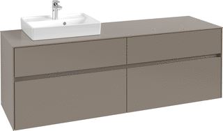 VILLEROY & BOCH WELLNESS COLLARO WASTAFELONDERKAST MET VERLICHTING 4 UITTREKLADEN 1600 X 548 X 500 MM TAUPE / TAUPE