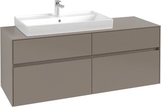 VILLEROY & BOCH WELLNESS COLLARO WASTAFELONDERKAST MET VERLICHTING 4 UITTREKLADEN 1400 X 548 X 500 MM TAUPE / TAUPE