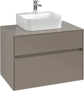 VILLEROY & BOCH WELLNESS COLLARO WASTAFELONDERKAST MET VERLICHTING 2 UITTREKLADEN 800 X 548 X 500 MM TAUPE / TAUPE