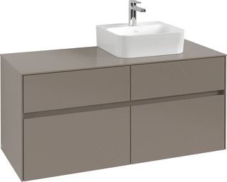 VILLEROY & BOCH WELLNESS COLLARO WASTAFELONDERKAST MET VERLICHTING 4 UITTREKLADEN 1200 X 548 X 500 MM TAUPE / TAUPE