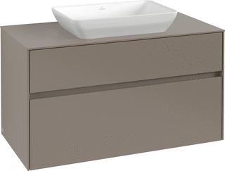 VILLEROY & BOCH WELLNESS COLLARO WASTAFELONDERKAST MET VERLICHTING 2 UITTREKLADEN 1000 X 548 X 500 MM TAUPE / TAUPE