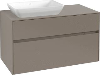 VILLEROY & BOCH WELLNESS COLLARO WASTAFELONDERKAST MET VERLICHTING 2 UITTREKLADEN 1000 X 548 X 500 MM TAUPE / TAUPE