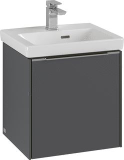 VILLEROY & BOCH WELLNESS SUBWAY 3.0 WASTAFELONDERKAST 1 DEUR 423 X 429 X 378 MM WINE RED REEP ALUMINIUM GLANZEND