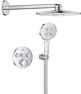 GROHE RAPIDO PERFECT SHOWER SET M.RAINSHOWER SMARTACTIVE 310 HOOFDDOUCHE ROND M.HANDDOUCHE M.3 STRAALSOORTEN CHROOM 