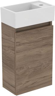 IDEAL STANDARD TIEMPO | MEUBEL PACK 370X210X670 MM IN FLINT HICKORY AFWERKING 1 KRAANGAT ZONDER OVERLOOP 1 DEUR