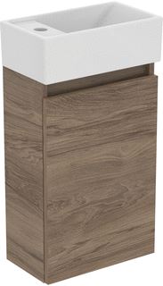 IDEAL STANDARD TIEMPO | MEUBEL PACK 370X210X670 MM IN FLINT HICKORY AFWERKING 1 KRAANGAT ZONDER OVERLOOP 1 DEUR