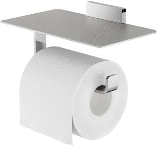 GEESA CRAFT TOILETROLHOUDER MET PLANCHET RVS GEPOLIJST