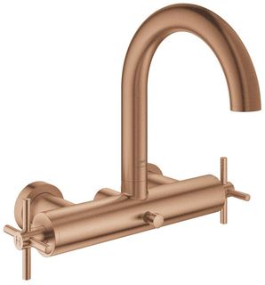 GROHE ATRIO NEW CLASSIC BADKRAAN MET OMSTEL MET KOPPELINGEN MET KRUISGREPEN HOH=15CM BRUSHED WARM SUNSET 