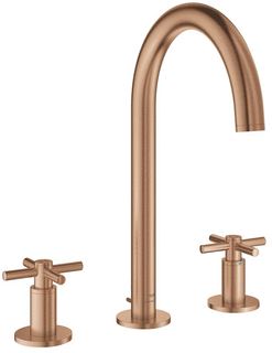 GROHE ATRIO NEW CLASSIC 3-GATS WASTAFELKRAAN M-SIZE MET WASTE MET KRUISGREPEN VOORSPRONG 16.6CM BRUSHED WARM SUNSET 