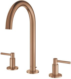 GROHE ATRIO NEW CLASSIC 3-GATS WASTAFELKRAAN M-SIZE MET WASTE MET HENDELGREPEN VOORSPRONG 16.6CM BRUSHED WARM SUNSET 