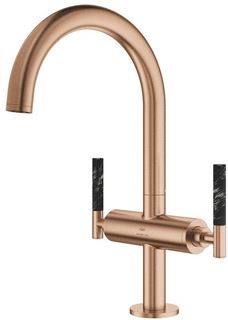 GROHE ATRIO PRIVATE COLLECTION 1-GATS WASTAFELKRAAN L-SIZE VOOR HENDELGREPEN SPRONG 16.6CM MET GLADDE BODY BRUSHED WARM SUNSET 