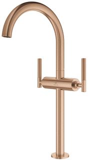 GROHE ATRIO PRIVATE COLLECTION 1-GATS WASTAFELKRAAN XL-SIZE VOOR HENDELGREPEN SPRONG 18CM MET GLADDE BODY BRUSHED WARM SUNSET 