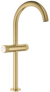 GROHE ATRIO PRIVATE COLLECTION 1-GATS WASTAFELKRAAN XL-SIZE MET GEKARTELDE KNOPGREPEN SPRONG 18CM MET GLADDE BODY BRUSHED COOL SUNRISE 