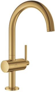 GROHE ATRIO 1-GATS WASTAFELKRAAN L-SIZE MET PUSH OPEN VOORSPRONG 16.6CM BRUSHED COOL SUNRISE 