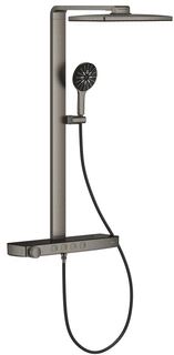 GROHE RAINSHOWER AQUA DOUCHESYSTEEM MET SMARTCONTROL DOUCHEKR. THERM. MET HOOFDD- VIERKANT 40X23CM 2ST. MET HANDDOUCHE 13CM 3 ST. BRUSHED HARD GRAPHITE 