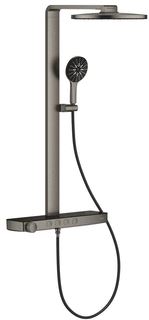 GROHE RAINSHOWER AQUA DOUCHESYSTEEM MET SMARTCONTROL DOUCHEKRAAN THERM. MET HOOFDD- ROND 36CM 2ST. 9 L/MIN. MET HANDDOUCHE 13CM 3 ST. BRUSHED HARD GRAPHITE 