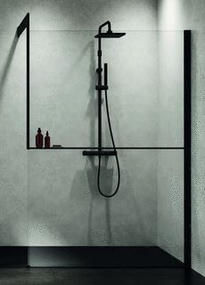 NOVELLINI MUURSTEUN PLANCHET INT.RECHT BRUSHED BLACK CHROME