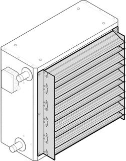 KAMPMANN INDUCTIELUCHTGELEIDINGSJALOEZIE HXBXL 100 MM X 425 MM X 495 MM HOOFDZAKELIJK VOOR WANDAPPARATEN VOOR PLAFONDAPPARATEN BIJ HALLEN VAN MEER DAN 4,0 M HOOG BOUWGROOTTE 4