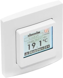 KAMPMANN KLOKTHERMOSTAAT HXBXL 46 MM X 85 MM X 81 MM VERWARMEN/KOELEN 2- EN 4-PIJPS 230 V AC BESCHERMINGSGRAAD IP 30 VERGELIJKBAAR MET RAL 9010 ZUIVER WIT INBOUW