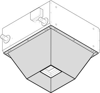 KAMPMANN UITBLAASMONDSTUK HXBXL 350 MM X 900 MM X 900 MM VOOR PLAFONDAPPARATEN IN HET BIJZONDER VOOR HOGE HALLEN BOUWGROOTTE 8