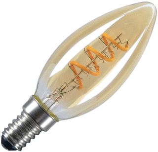 SLV LED C35 LEDARMATUUR GOUD E14 2W 1800K