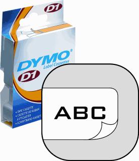 DYMO LABELTAPE 12MM WIT-ROOD 