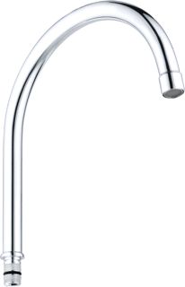 GROHE EUROECO BUISUITLOOP SANITAIRKRAAN MET LAMINAIR-STRAALREGELAAR 197MM HOOGTE 239MM VOORSPRONG J-UITLOOP DRAAIBAAR CHROOM 