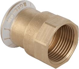 GEBERIT MAPRESS SCHROEFBUS RECHT 1-DELIG BRONS MET CIIR AFDICHTRING 15MM X RP1.1/2 (PERSMOF X BINNENDRAAD)