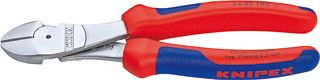 KNIPEX 7405 ZIJKNIPTANG LENGTE 160MM GEISOLEERD KRACHTZIJKNIPTANG OPPERVLAKTEBESCHERMING VERCHROOMD GEWICHT 209G MAX. KNIPDIAM. HALF HARD DRAAD 3.4MM MAX. KNIPDIAM. HARDE DRAAD 2.5MM MAX. KNIPDIAM. PIANODRAAD 2M 