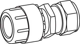 SIMPLAST FITTING MET 2 AANSLUITINGEN 3-DELIG RECHT UITWENDIGE BUISDIAMETER AANSLUITING 16MM AANSLUITING 1 POLYAMIDE (PA) UITWENDIGE BUISDIAMETER AANSLUITING 15MM AANSLUITING 1 KLEMAANSLUITING AANSLUITING 2 KNELRING OPPER