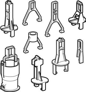 GEBERIT TOEBEHOREN/ONDERDELEN VOOR SPOELRESERVOIR UNIVERSELE BEUGELSET VOOR BODEMVENTIEL